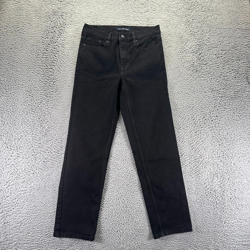 Calvin Klein Jeans Womens 4 Black Cotton Denim Straight Travel Workwear Stretch